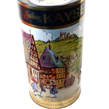Vintage Julius Kayser and Co Metal Canister 13.5x7” Bavarian Village Scene - $16.83