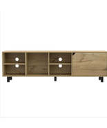 FCJ Harwich 5-Shelf TV Stand Light Oak Finish Modern Minimalist Wooden T... - $312.42 CAD