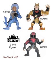 FORTNITE Battle Royale Wukong, Burnout &amp; Domez Figure Carbide Figures Toys - £6.33 GBP