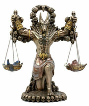 Ebros Anubis By Ankh Altar Weighing The Heart Against Feather Figurine 9&quot; Tall - £41.68 GBP