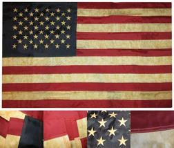 3x5 Tea Stained USA 50 Star Premium 3&#39;x5&#39; 330D Nylon Embroidered Sleeve Flag - £22.34 GBP