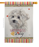 Maltese Happiness - Impressions Decorative House Flag H110194-BO - £32.74 GBP