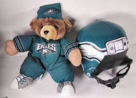 NFL Philadelphia Eagles Good Stuff Plush Bedtime Teddy Bear &amp; Helmet Suction Cup - £11.41 GBP