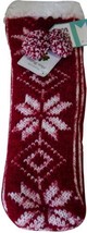 New Muk Luks Women&#39;s Eyelash Cabin Socks w/ Shea Butter Non-Skid Red Size S/M - £12.06 GBP