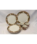 Sakura Christmas Patch Plates Cups Crop Platter  Lot of 8  Xmas - $44.30 CAD