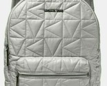 New Michael Kors Winnie Medium Backpack Quilted Nylon Pearl Grey with Du... - $112.01