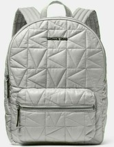 New Michael Kors Winnie Medium Backpack Quilted Nylon Pearl Grey with Dust bag - £89.51 GBP