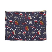 Snowy Christmas Evening Blue Accessory Pouch - $10.61+