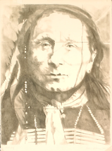 BARBARA SANDLER Portrait of an American Indian (1776-1976), 1975 - Signed - £662.19 GBP