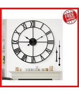 Stylish Battery-Operated Silent Clock - Vintage 18 inch Farmhouse Design - $50.48
