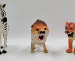 Plastic Toys Hard Figures Exotic Animals Lion Tiger Zebra Vintage High Q... - $10.00