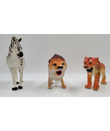 Plastic Toys Hard Figures Exotic Animals Lion Tiger Zebra Vintage High Q... - £7.81 GBP