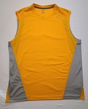 Reebok Play Dry Mens Size XL Gold Gray W/ Logo Active Running Muscle Shirt - £10.18 GBP