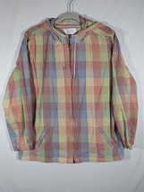 Christopher &amp; Banks Full Zip Hooded Jacket Multi Color Plaid size XL - $18.69