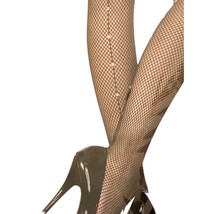 Sexy Fishnet Stockings Rhinestones On Back Seams Pantyhose Tights One Size - £11.62 GBP