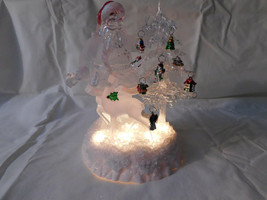 Musical Santa Claus Scene LED Lighted Home Elements 8 Inches Tall - £8.92 GBP