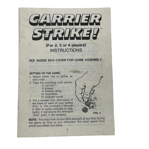 Primary image for 1977 Milton Bradley Carrier Strike Board Game Instructions