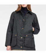 Barbour US 2/UK 6 Acorn Waxed Cotton Jacket Navy Tartan Lining Coat +Pin... - £182.95 GBP