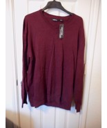 Men&#39;s Liz Claiborne Autumn Burgundy V Neck Sweater Size XXL  NEW - $33.13 CAD