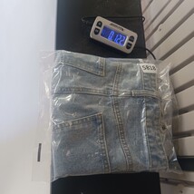 Sadie & Sage Women's Blue Button Fly Denim Frayed Mini Skirt Pockets Waist 32" image 7