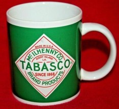 Mcilhenny Co Tabasco Hot Sauce Green Logo Label Coffee Cup Mug Avery Island - £10.08 GBP