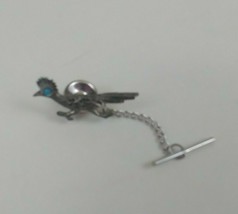 Vintage J. Ritter Silver Pewter With Faux Turquoise Eye Tie Tack - £4.96 GBP