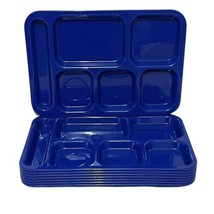 TRAEX Cafeteria Trays Lunch School Divided 6 Compartments Blue 10&quot; x 14 Lot of 8 - £21.97 GBP