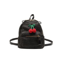 Ackpack fashion woven small bag mini backpacks for girls super small cute little cherry thumb200