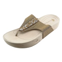 Bare Traps Size 8 M Gold Flip Flop Synthetic Women Sandal Shoes - £15.53 GBP