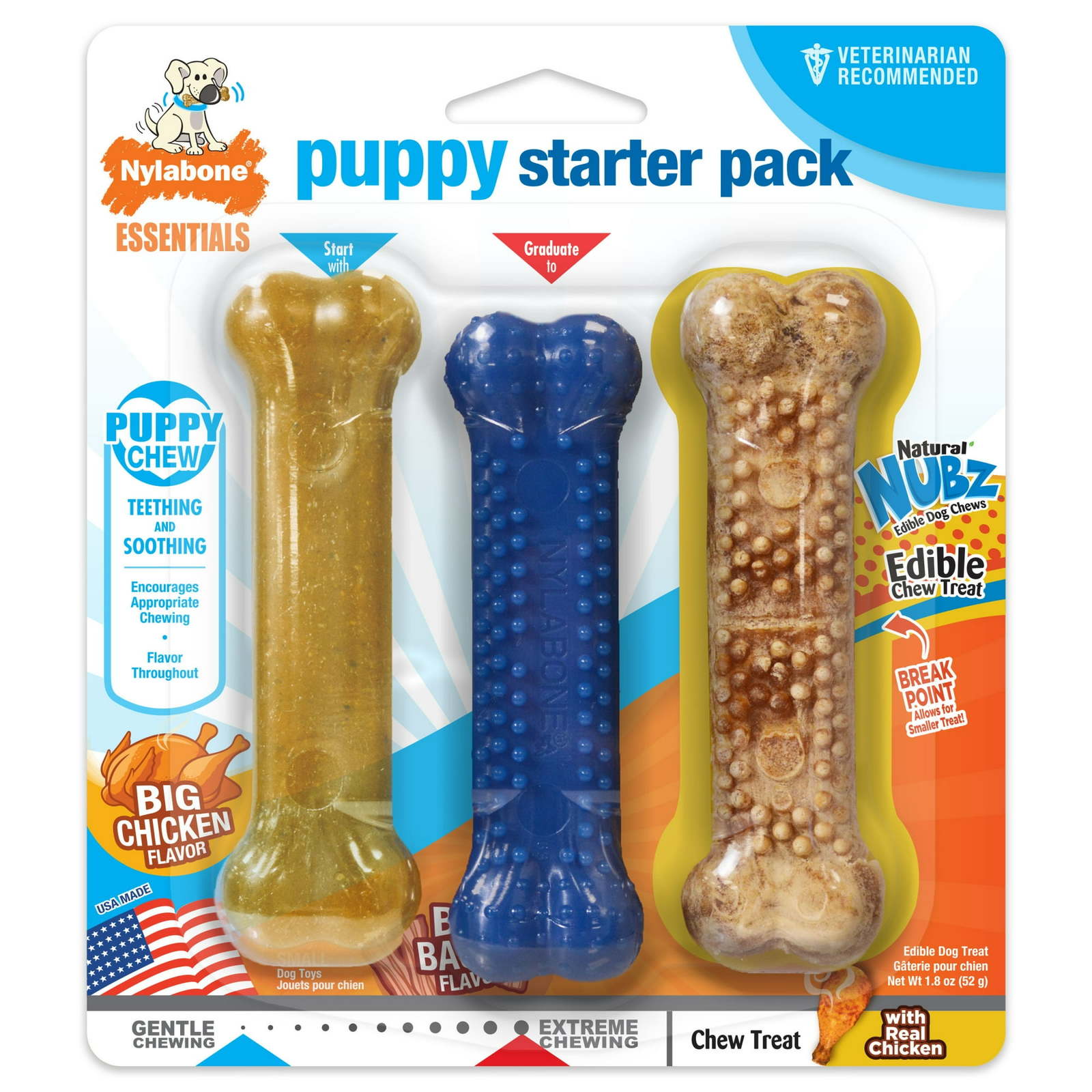 Nylabone Puppy Starter Pack - Up to 25 lbs
