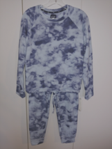 Gap Ladies Blue TIE-DYED Fleece Lined Lounge SET-S-BARELY WORN-MODAL/POLY/SPAND - £16.30 GBP
