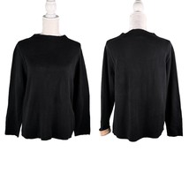 Eileen Fisher Sweater Large Silk Blend Black Beige Contrast Sleeve - £38.15 GBP