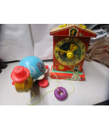 Vintage Fisher Price Turtle #773 PULL TOY Musical Teaching Clock - $34.99