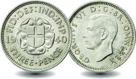 Last Silver Threepence Coin dated 1944 Free Shipping - £31.17 GBP