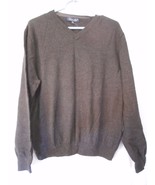 Brown 100% extra fine merino wool V-neck Sweater Sz XXL  (runs small Sz M) - $22.39