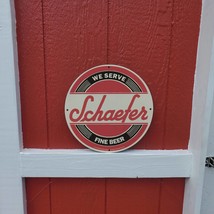 Vintage 1954 Schaefer Beer Brewing Company Porcelain Gas &amp; Oil Pump Sign - £93.43 GBP