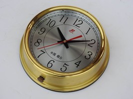 YANTAI CHINA Vintage Maritime Brass Wall Clock Original Slave Nautical Ship&#39;s - £143.88 GBP