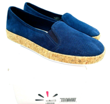 Isaac Mizrahi Rosie Suede Slip-On Cork Sneakers - Dark Blue, US 7M - £19.65 GBP