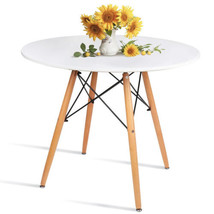 Round White Dining Kitchen Table Modern Leisure Table - $431.96