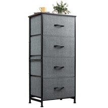 Dresser With 4 Drawers, Storage Tower, Organizer Unit, Fabric Dresser For Bedroo - £59.28 GBP