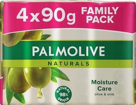 4 x Palmolive Naturals - Moisture Care Bar Soap with Olive Oil and Milk - £18.97 GBP