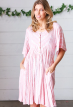 NEW! Cute Blush Pink Ditsy Floral Print Dress Gypsy Hippie Sexy Trendy B... - $34.95