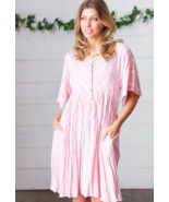 NEW! Cute Blush Pink Ditsy Floral Print Dress Gypsy Hippie Sexy Trendy Baby Doll - $34.95