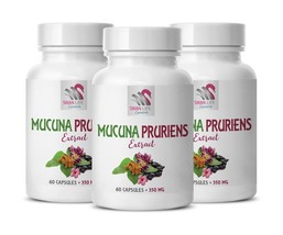 Cognitive function- Mucuna Pruriens Extract - Beans Extract 3 Bottles 180 Caps - £40.49 GBP