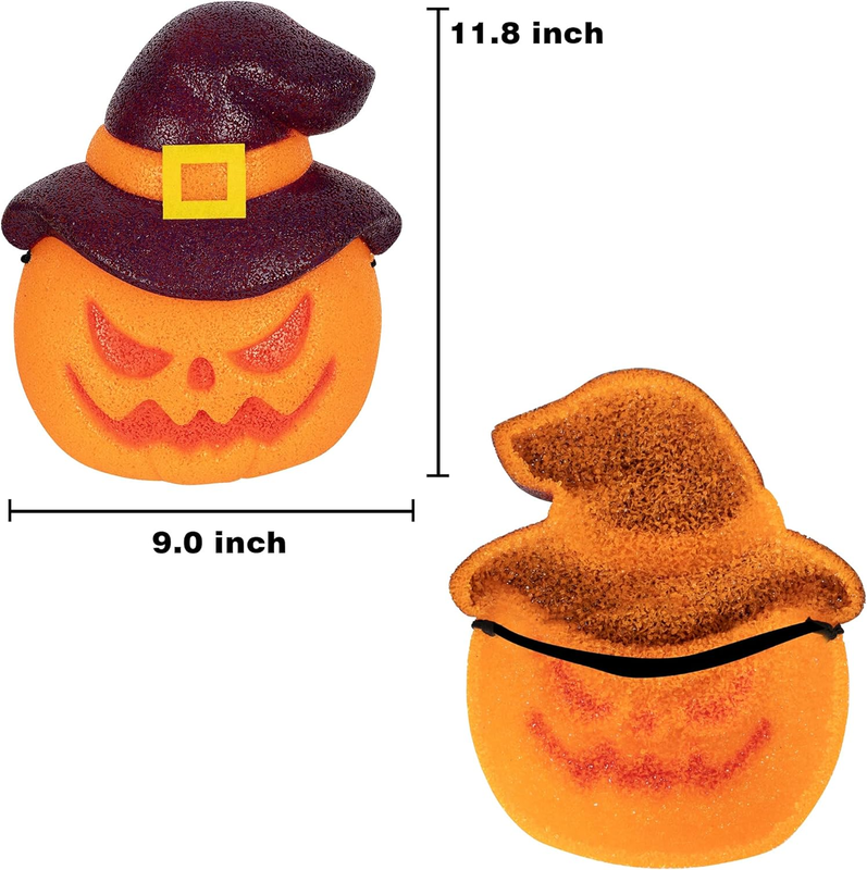 Hourleey Pumpkin Halloween Porch Light Covers 2 Pack, 9" X 11.8" Halloween Outdo Item image 2