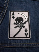 Ace of Spades Reaper Biker Motorhead Patch~3 1/4&quot; x 2 3/8&quot;~Embroidered~Iron~Sew - £3.87 GBP