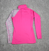 Nike Pro-Combat Pullover Women Med Pink 1/4 Zip Fitted Thumbholes Track Jacket - $18.99