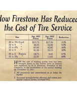 1922 Firestone Tires Services XL Advertisement Automobilia Ephemera 14 x... - $19.99