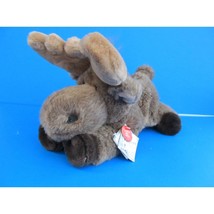 Aurora Flopsies Collection Bean Filled Plush Moose Stuffed Animal 10&quot; w/Sound - £13.36 GBP