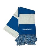 New Google Partners Scarf Size 60” X 7” Tight Knit Soft Striped Blue Gra... - $15.00